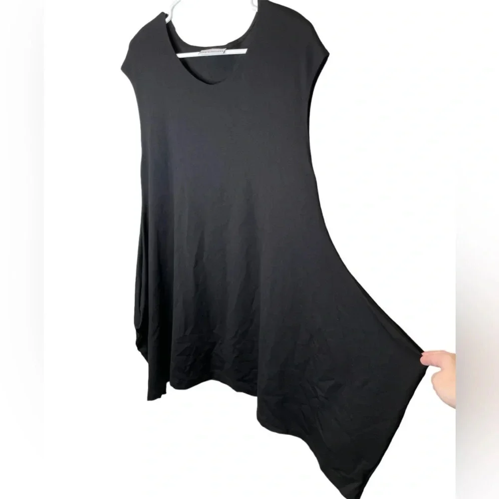 Bryn Walker Cap Sleeve Tunic Womens Size Large Asymmetric Hem